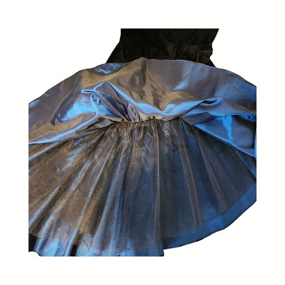 Vtg 80s ROBERTA USA Women’s S 4 Jrs 5/6 Polka Dot Velvet Taffeta Dress - Picture 6 of 10